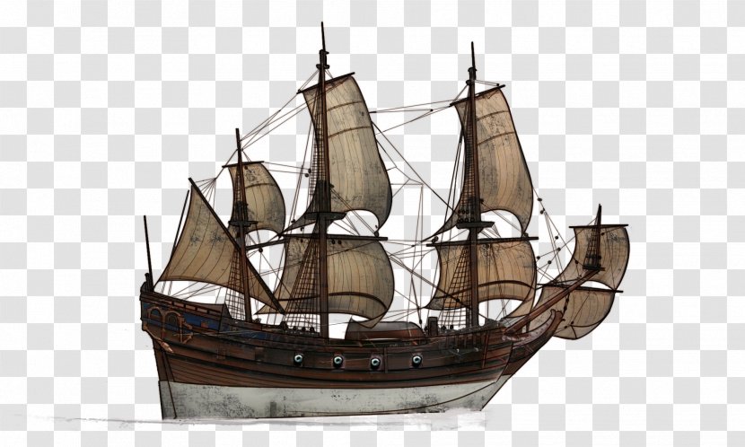 Sailing Ship Caravel Man-of-war Full Rigged Pinnace - Manila Galleon Transparent PNG