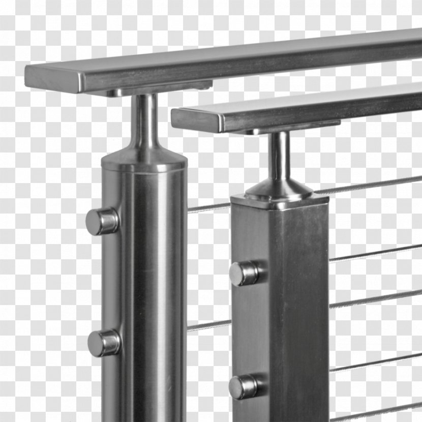 Stainless Steel Handrail Baluster Guard Rail - Stairs - Metal Square Tube Transparent PNG