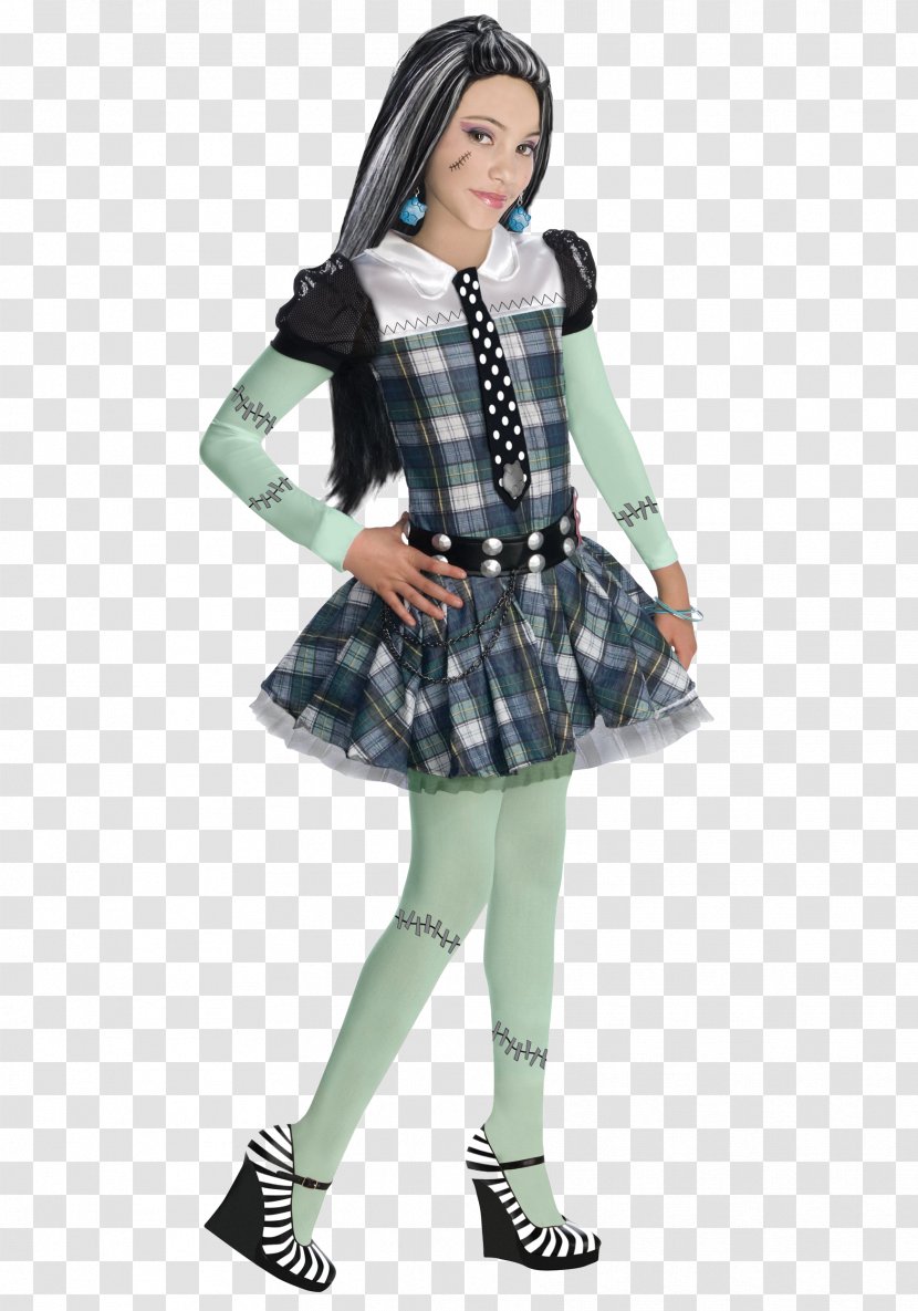 Frankie Stein Cleo DeNile Clawdeen Wolf Monster High Halloween Costume - Child - Dress Transparent PNG