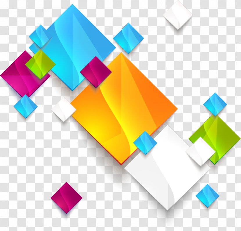 Geometry Abstract Art Illustration - Chart - Colorful Geometric Squares Transparent PNG