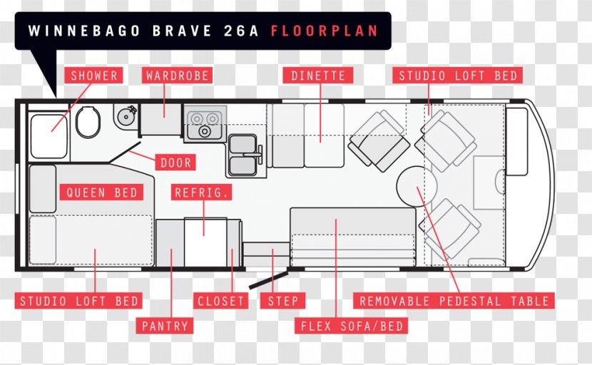 Winnebago Industries Floor Plan Itasca Campervans Motorhome - Schematic - India Barth Matha Transparent PNG