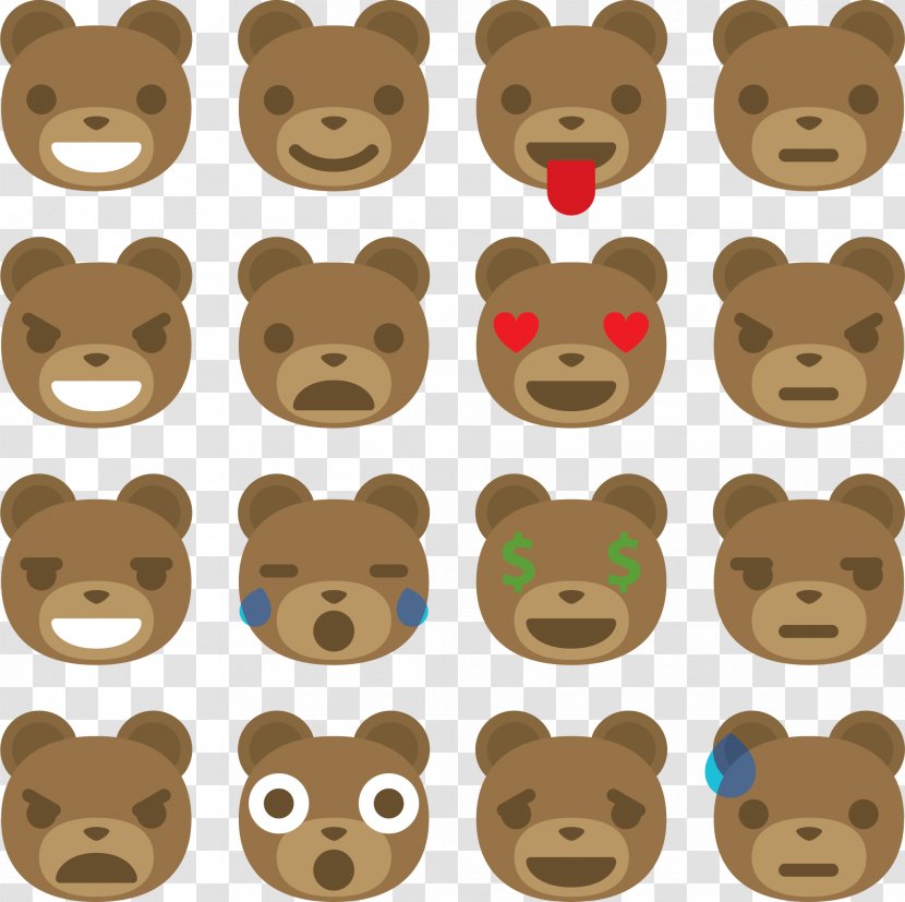 Brown Bear Giant Panda Emoticon - Flower - Face Transparent PNG