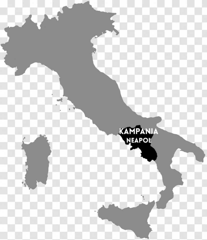 Regions Of Italy Lombardy Map - Black And White Transparent PNG