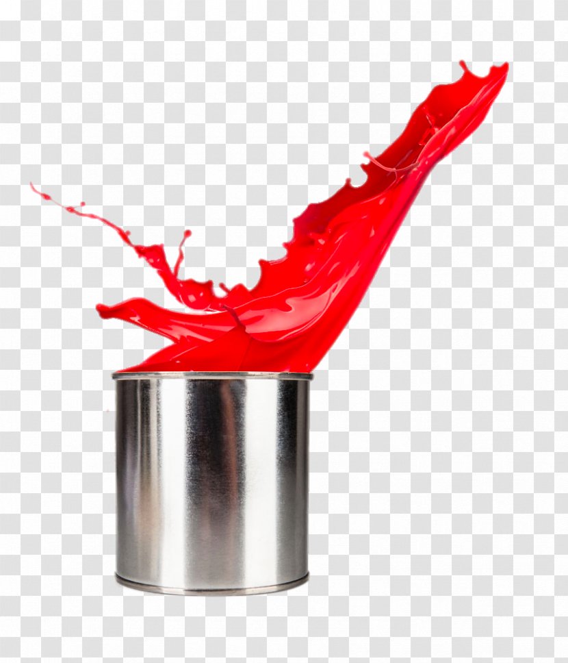 Paint Stock Photography Red Can Photo - Drinkware - Splashing Bucket Transparent PNG
