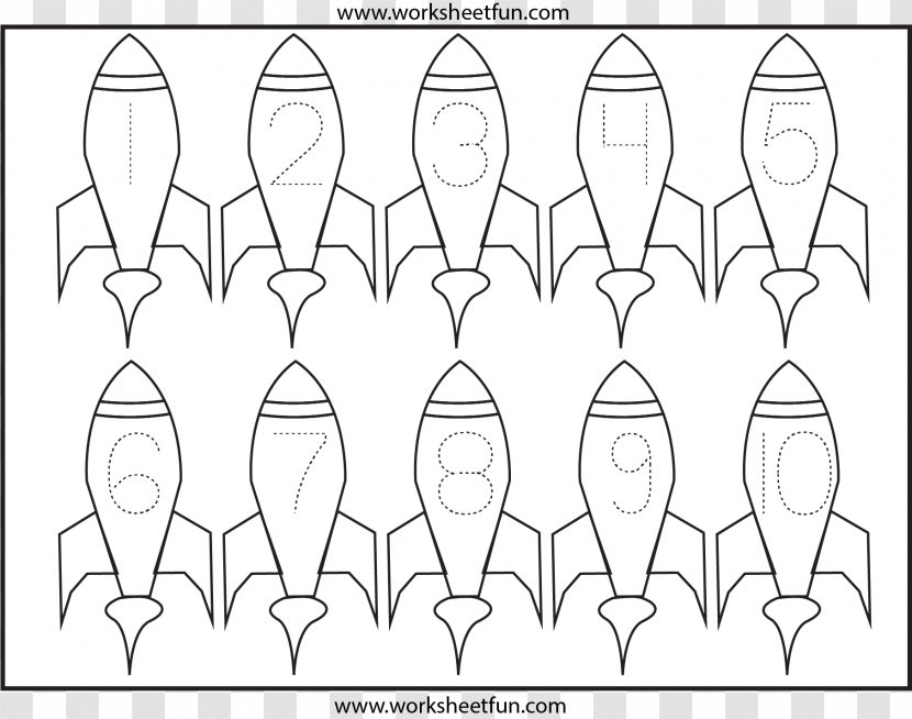 Pre-school Coloring Book Worksheet Pre-kindergarten - Cartoon - Arabic Numerals Transparent PNG