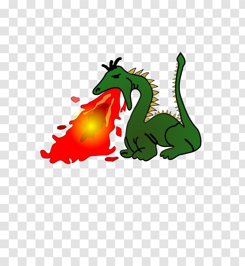 Fire Breathing Dragon Clip Art - Vector Transparent PNG