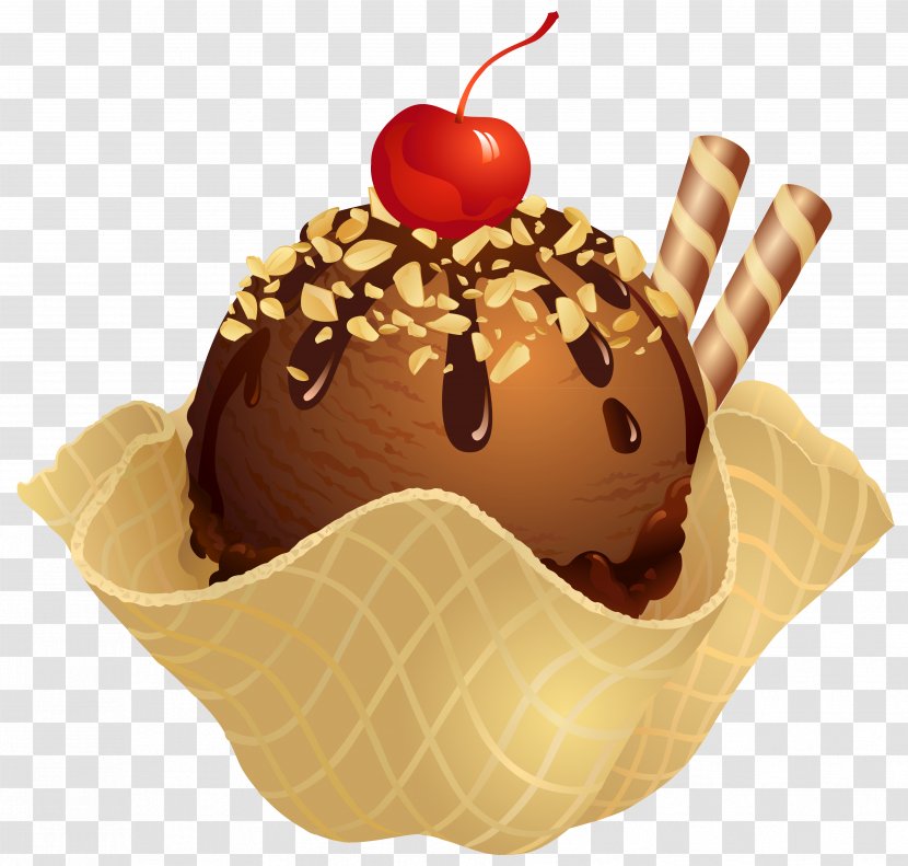 Ice Cream Cone Waffle Chocolate - Food - Transparent Basket Picture Transparent PNG
