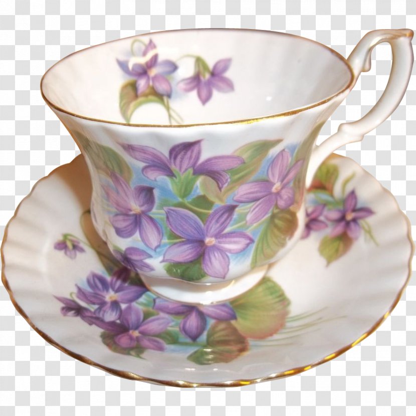 Teacup Saucer Purple Tableware - Ceramic Transparent PNG