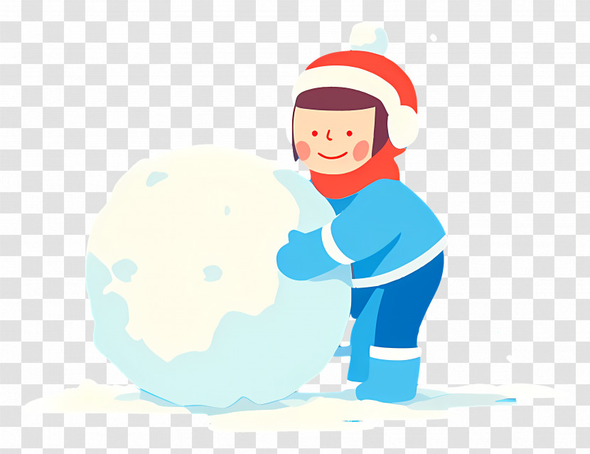 Rolling Up Snowballs - Child Playing With Snowball Transparent PNG