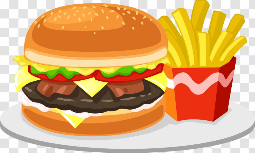 Fizzy Drinks Hamburger French Fries Fast Food Junk - Burger Transparent PNG