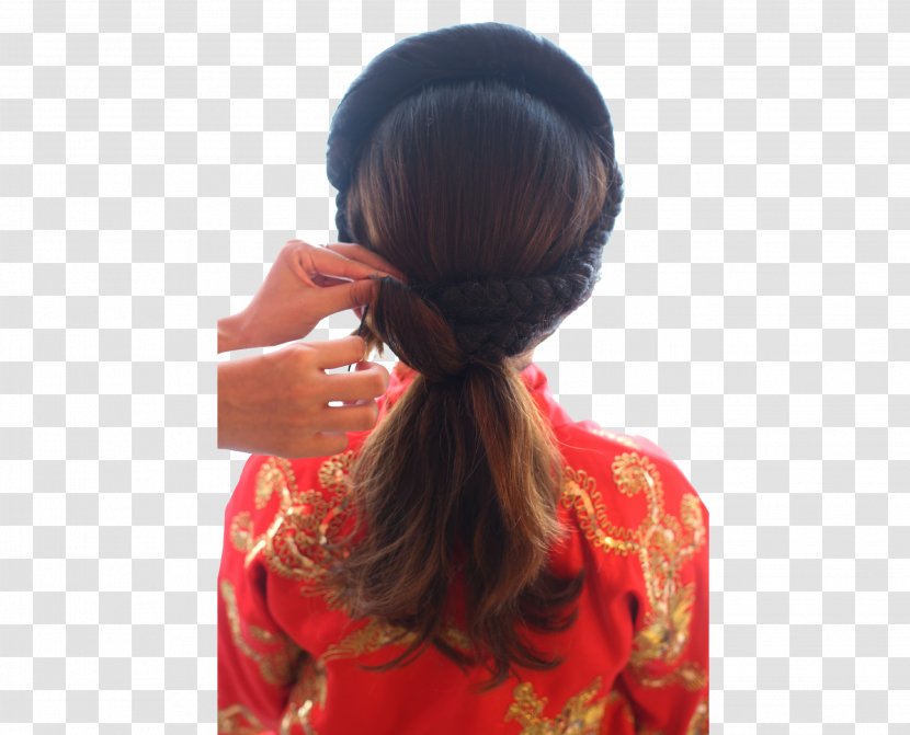 Hairstyle Long Hair Capelli Bride Make-up - Show Wo Clothes With Back Figure Transparent PNG