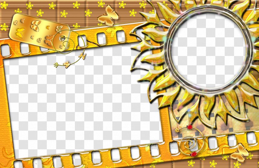 Photographic Film Frame Picture - Yellow Sun Retro Decorative Film,frame Transparent PNG