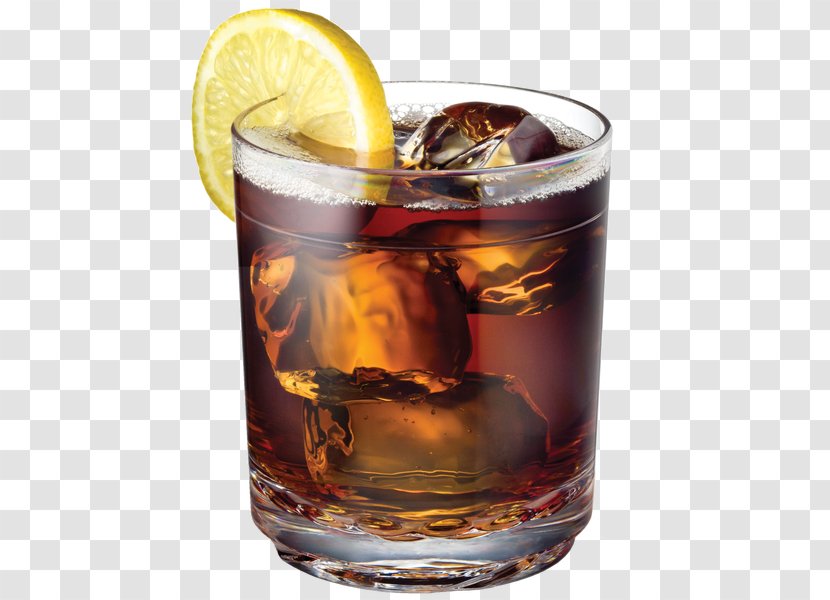 Rum And Coke Old Fashioned Glass Cocktail - Highball - Lemon Ice Transparent PNG