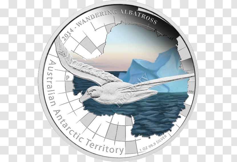 Australian Antarctic Territory Perth Mint Mawson Station Coin - Silver - Albatross Transparent PNG