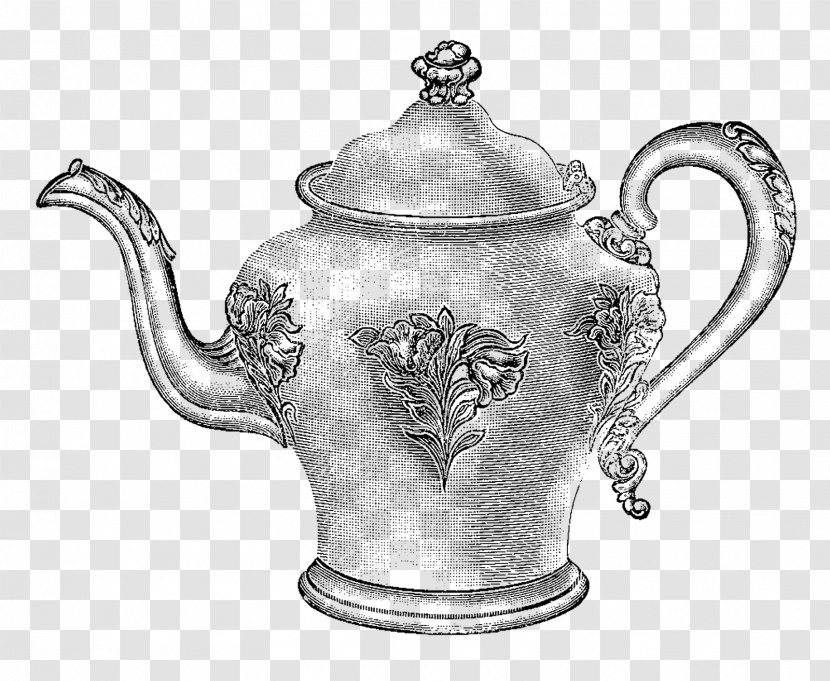 Teapot Jug Drawing - Kettle - Clipart Transparent PNG