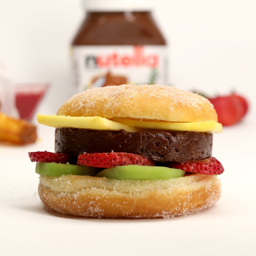 Hamburger Donuts Toast S'more Nutella - Fast Food - Burger Transparent PNG