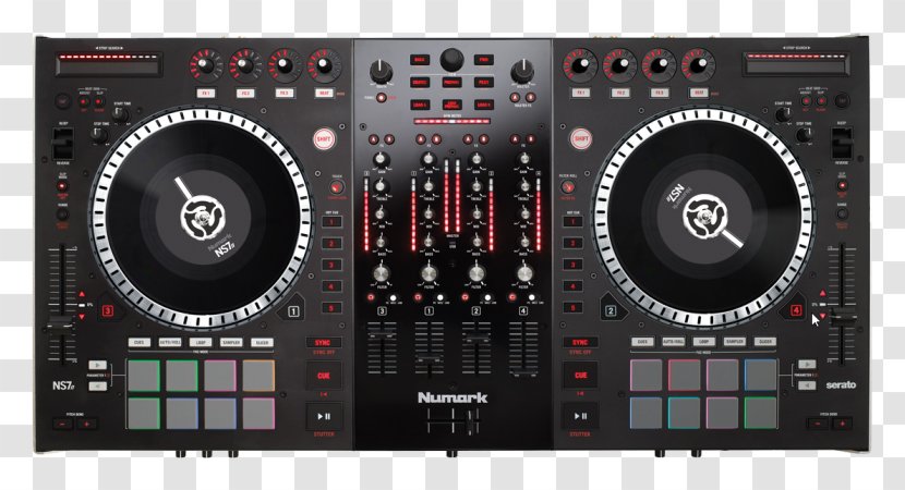 DJ Controller Numark Industries Disc Jockey NS7II Audio Mixers - Mixing Console Transparent PNG