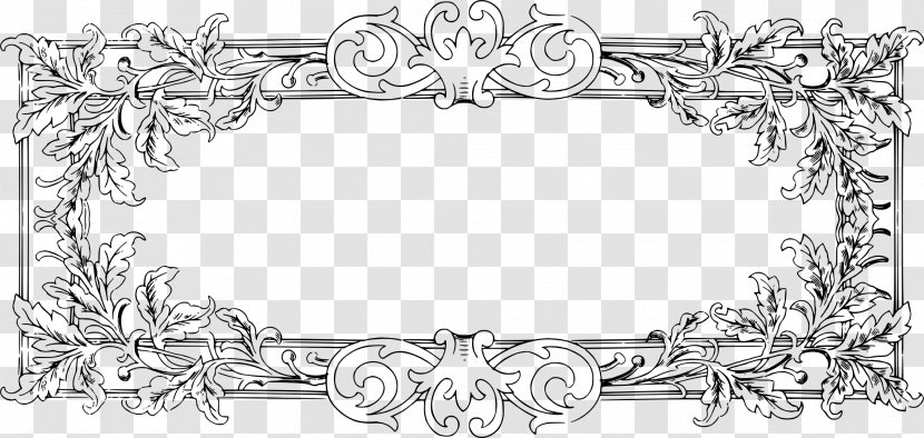 Picture Frames Clip Art - Monochrome - Abstract Border Transparent PNG