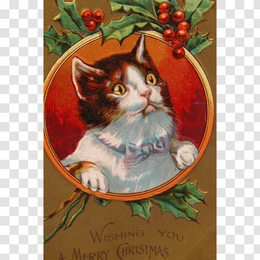 Cat Wedding Invitation Kitten Christmas Card - Santa Claus Transparent PNG