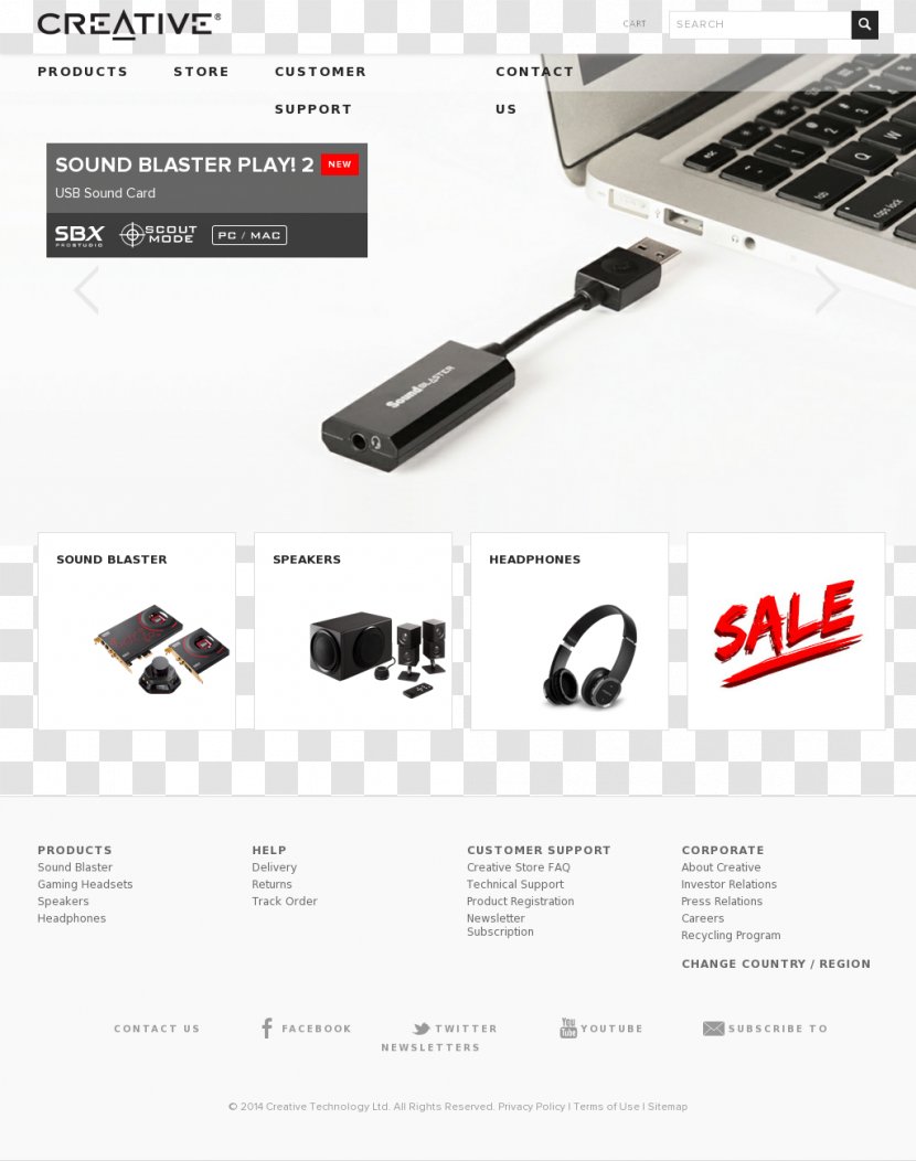 Creative Sound Blaster Play! 2 Cards & Audio Adapters Technology - USB Transparent PNG
