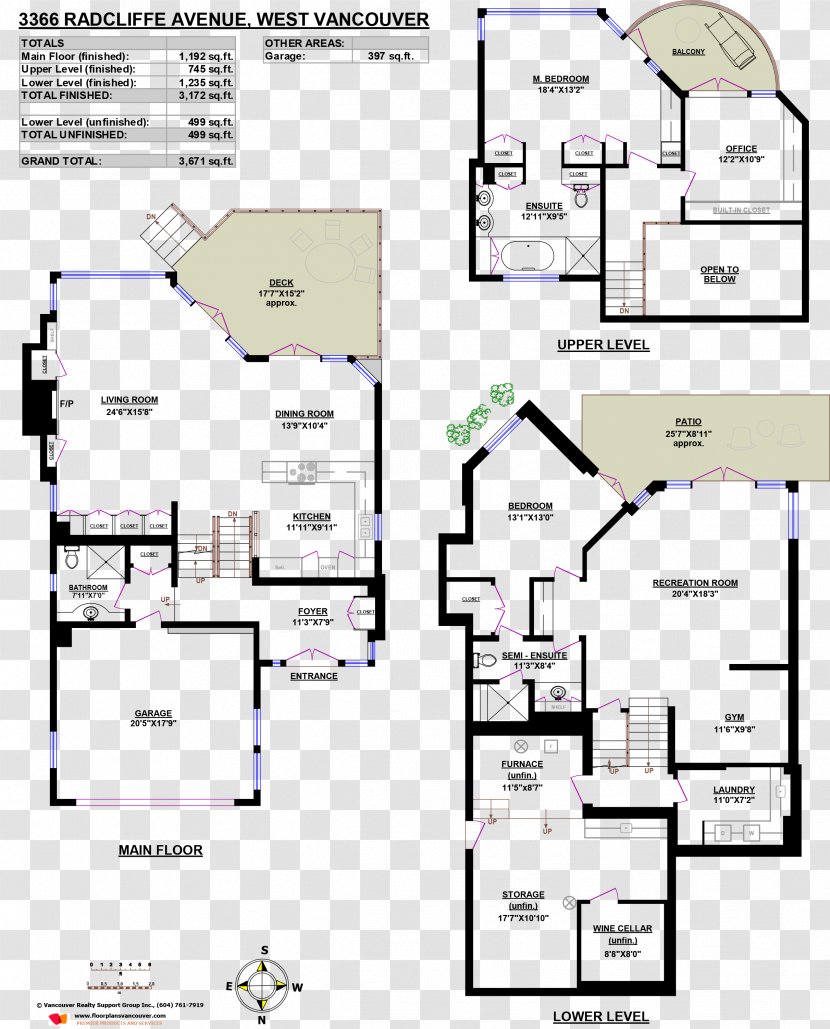 West Vancouver End Floor Plan House Real Estate Transparent PNG