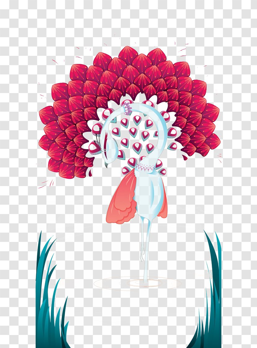 Floral Design Illustration - Painting - Peacock Transparent PNG