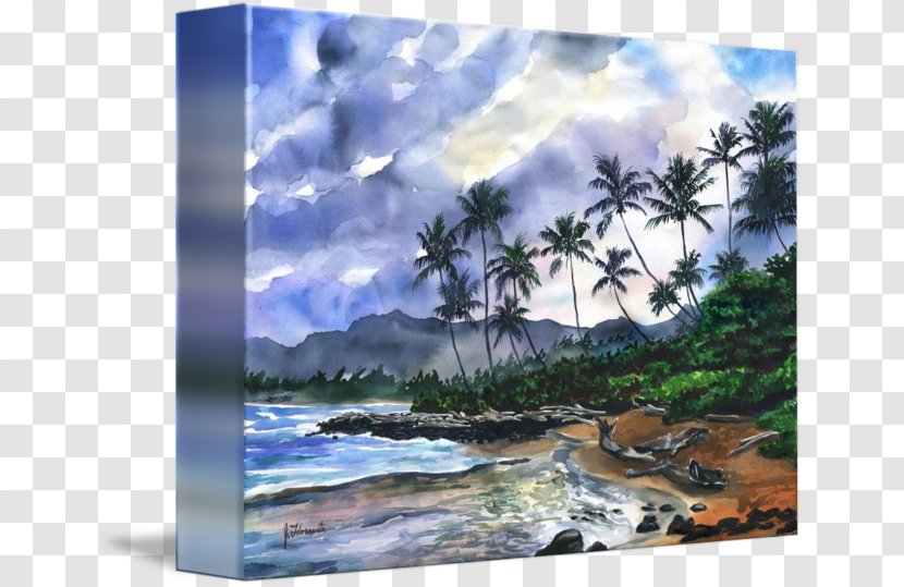 Kauai Watercolor Painting Landscape Oil - Hawaiian Art Transparent PNG