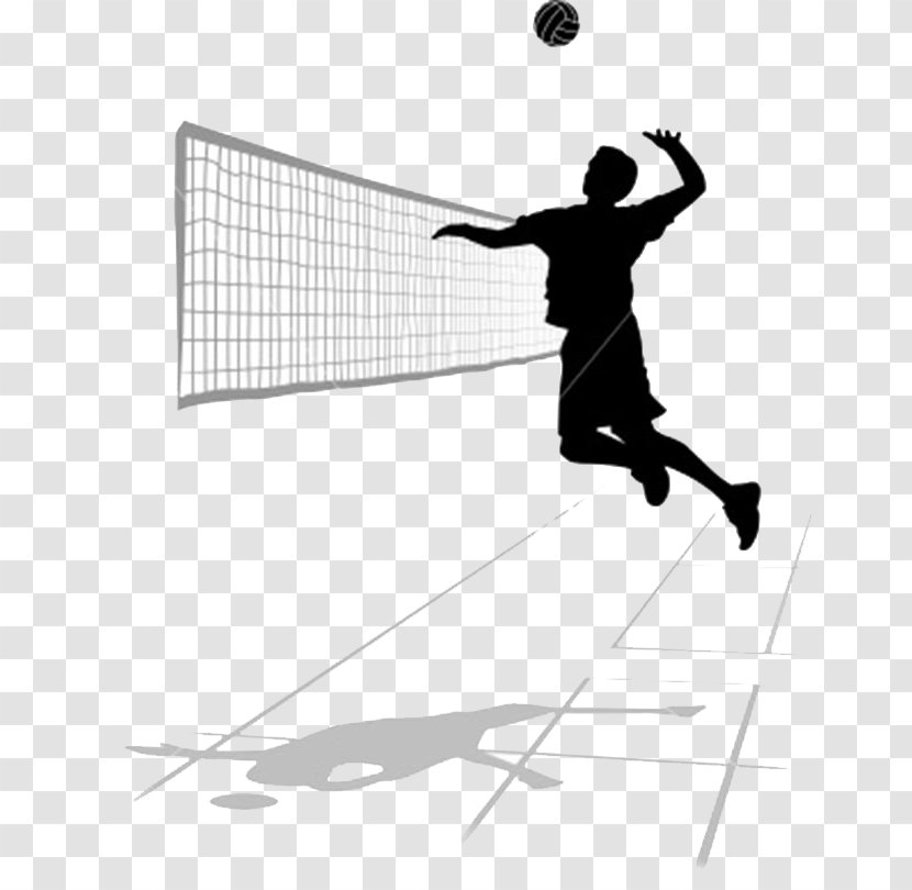 Volleyball Spiking Roundnet Clip Art - Monochrome Photography ...