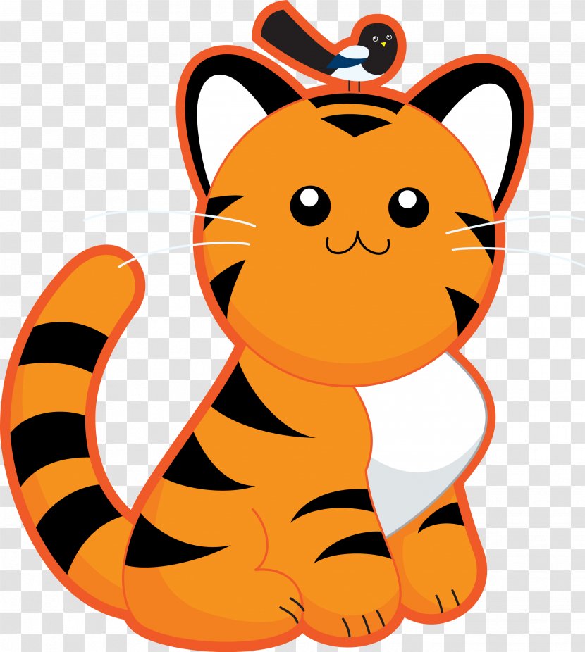 Tiger Cat Kavaii Whiskers Animal - Frame - Kawaii Transparent PNG