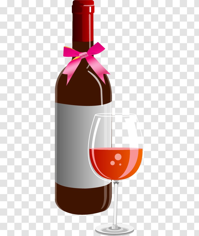 Red Wine Champagne - Drinkware - Vector Hand-painted Transparent PNG