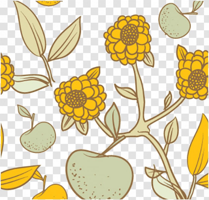 Floral Design Leaf Banana Illustration - Organism - Hand-painted Apple Flowers Transparent PNG