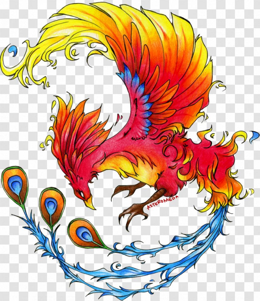 Phoenix Legendary Creature Tattoo Fenghuang - Artwork - Vibrant Flame Transparent PNG