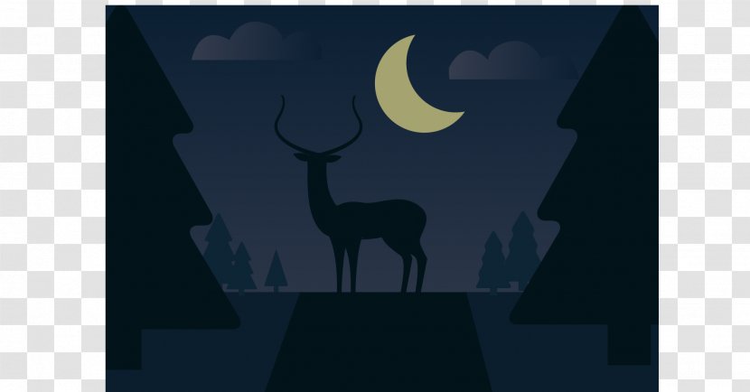 Reindeer Antler Pattern - Blue - Vector Night Deer Transparent PNG