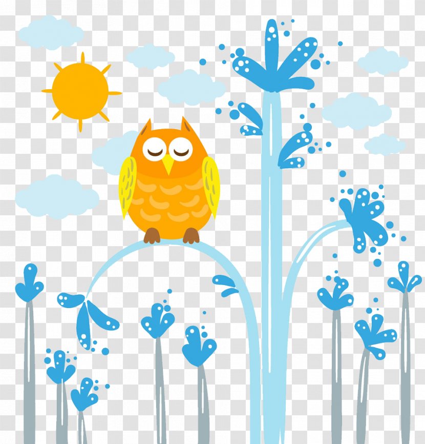 Owl Cartoon Illustration - Yellow Transparent PNG