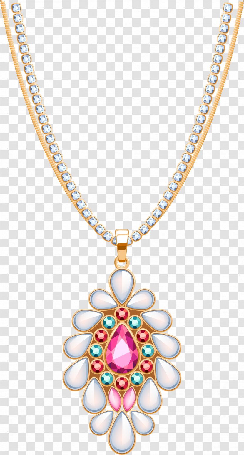 Locket Necklace Jewellery Diamond - Jewelry Design - Golden Concise Transparent PNG