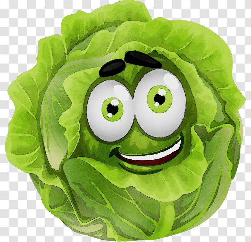 Green Leaf Watercolor - Smile - Food Plant Transparent PNG