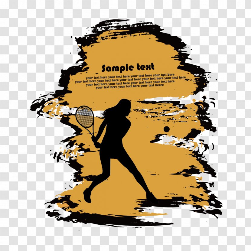 People Playing Badminton - Text - Yellow Transparent PNG