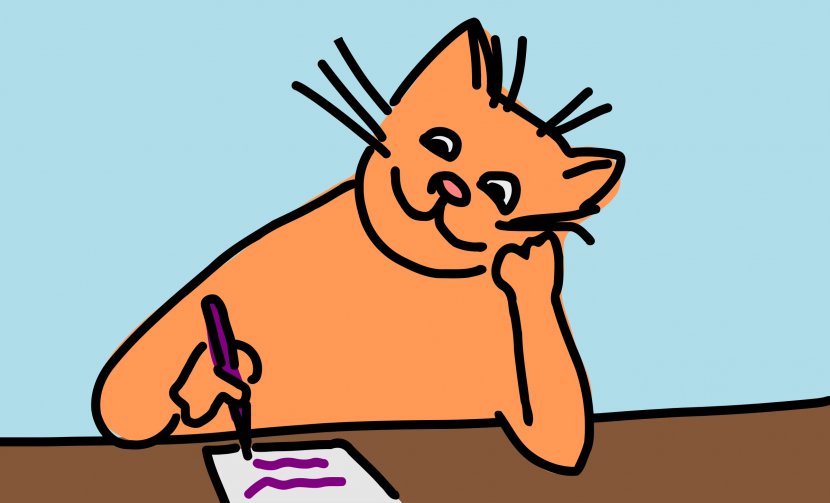 Cat Free Writing Clip Art - Cartoon - Cliparts Writers Transparent PNG