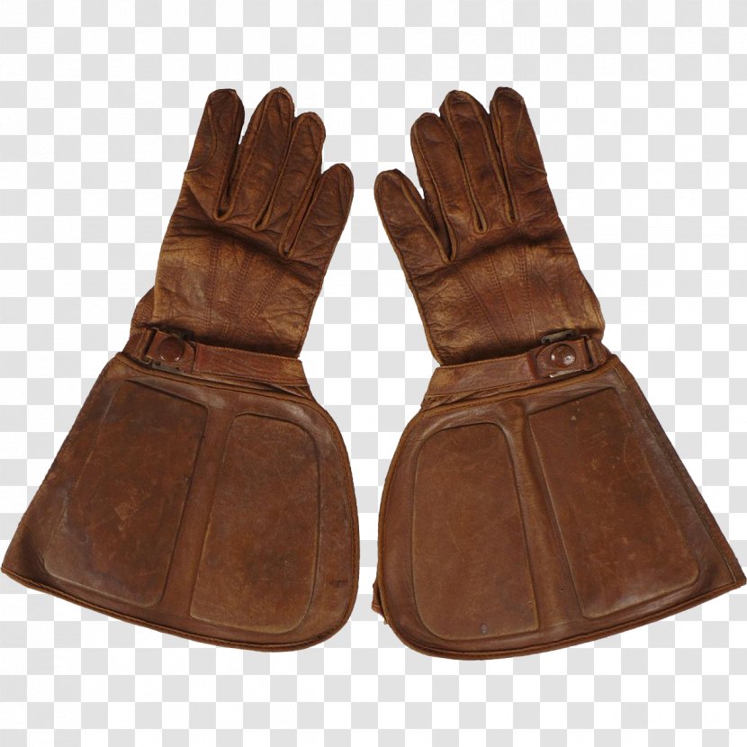 Glove Leather Motorcycle Vintage Clothing Gauntlet - Brown - Retro Border Transparent PNG