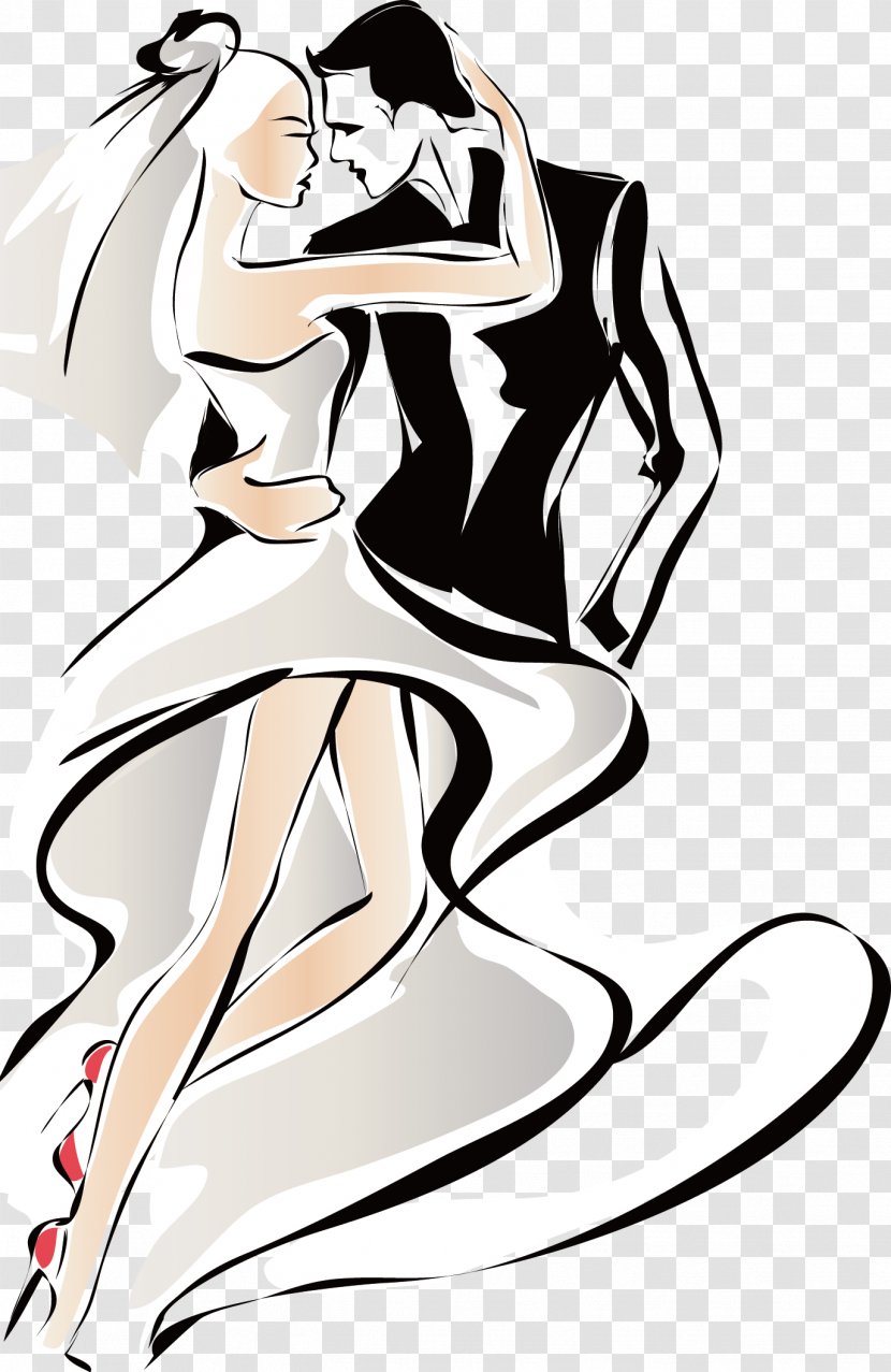 Wedding Woman Clip Art - Silhouette - Couple Hug Transparent PNG