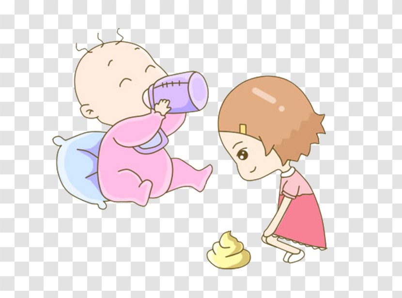 Milk Infant Baby Bottle Eating - Frame - Cartoon Bottle, Mother Tidy Up Transparent PNG