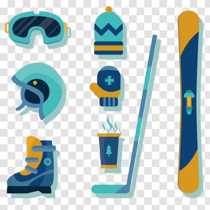 Skiing Euclidean Vector - Skiboarding - Graphic Design Elements In Hockey Transparent PNG