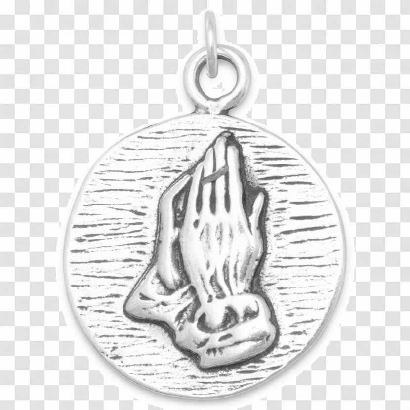 Praying Hands Necklace Prayer Charm Bracelet Locket - Silver Transparent PNG