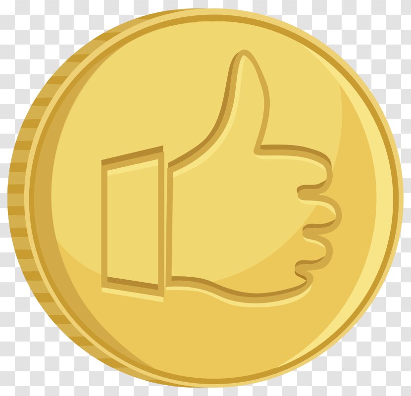 Gold Coin Euro Coins Clip Art - Symbol - Thumbs Up Smiley Gif Transparent PNG
