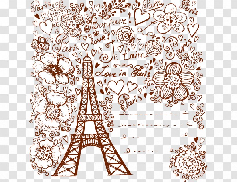 Eiffel Tower Euclidean Vector Illustration - Visual Arts - Flower Lake World Transparent PNG