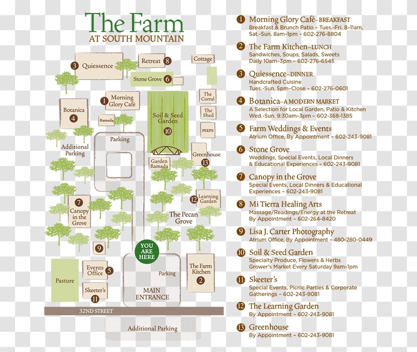 The Farm At South Mountain Restaurant Park Quiessence Mountains - Text - Bournemouth Az Street Atlas Transparent PNG