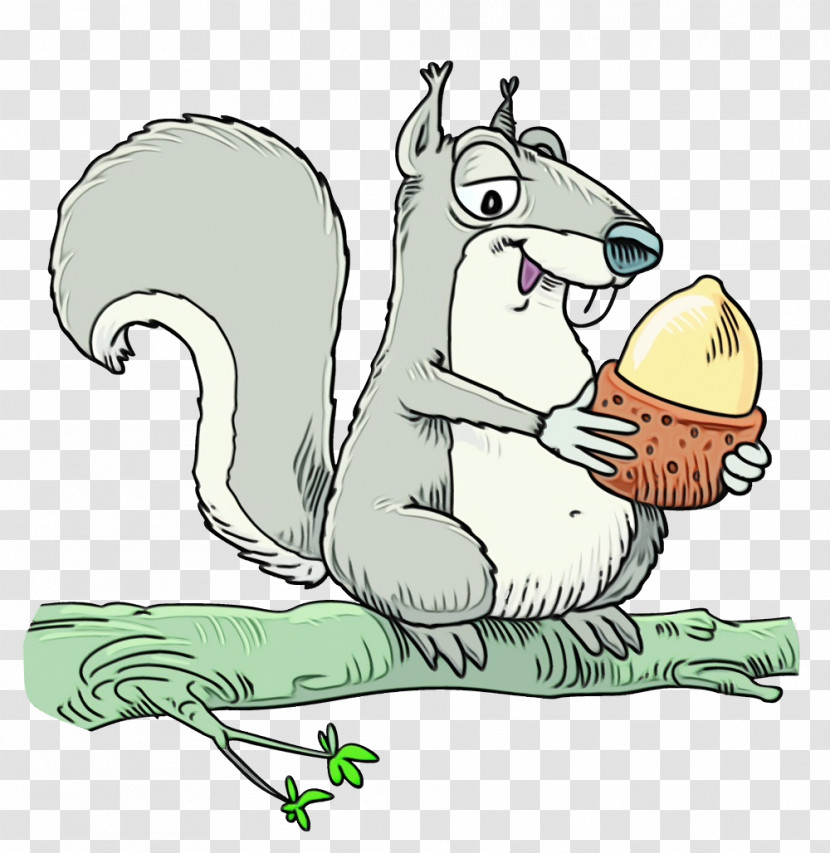 Cartoon Squirrel Rat Tail Grey Squirrel Transparent PNG