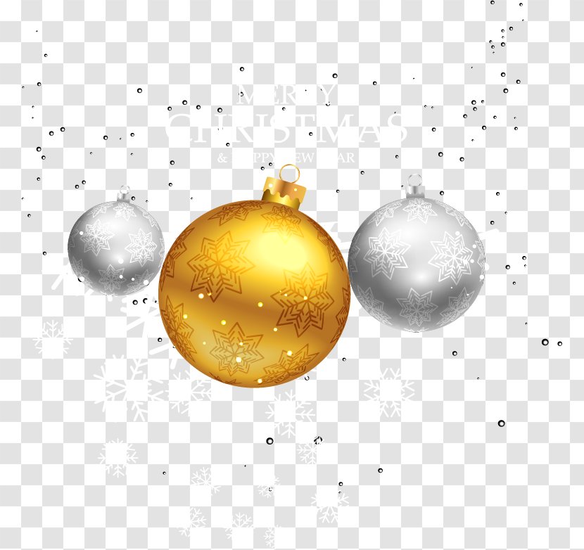 Christmas Ball Gold Computer File - Three Balls Transparent PNG