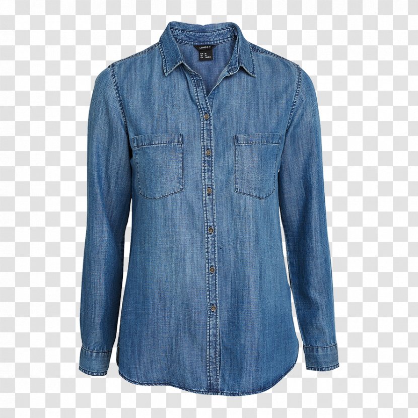 Denim Lyocell Shirt Blue Woven Fabric Transparent PNG