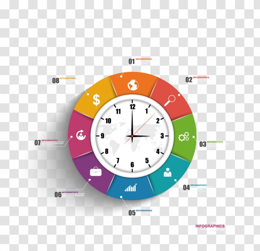 Infographic Clock - Home Accessories Transparent PNG